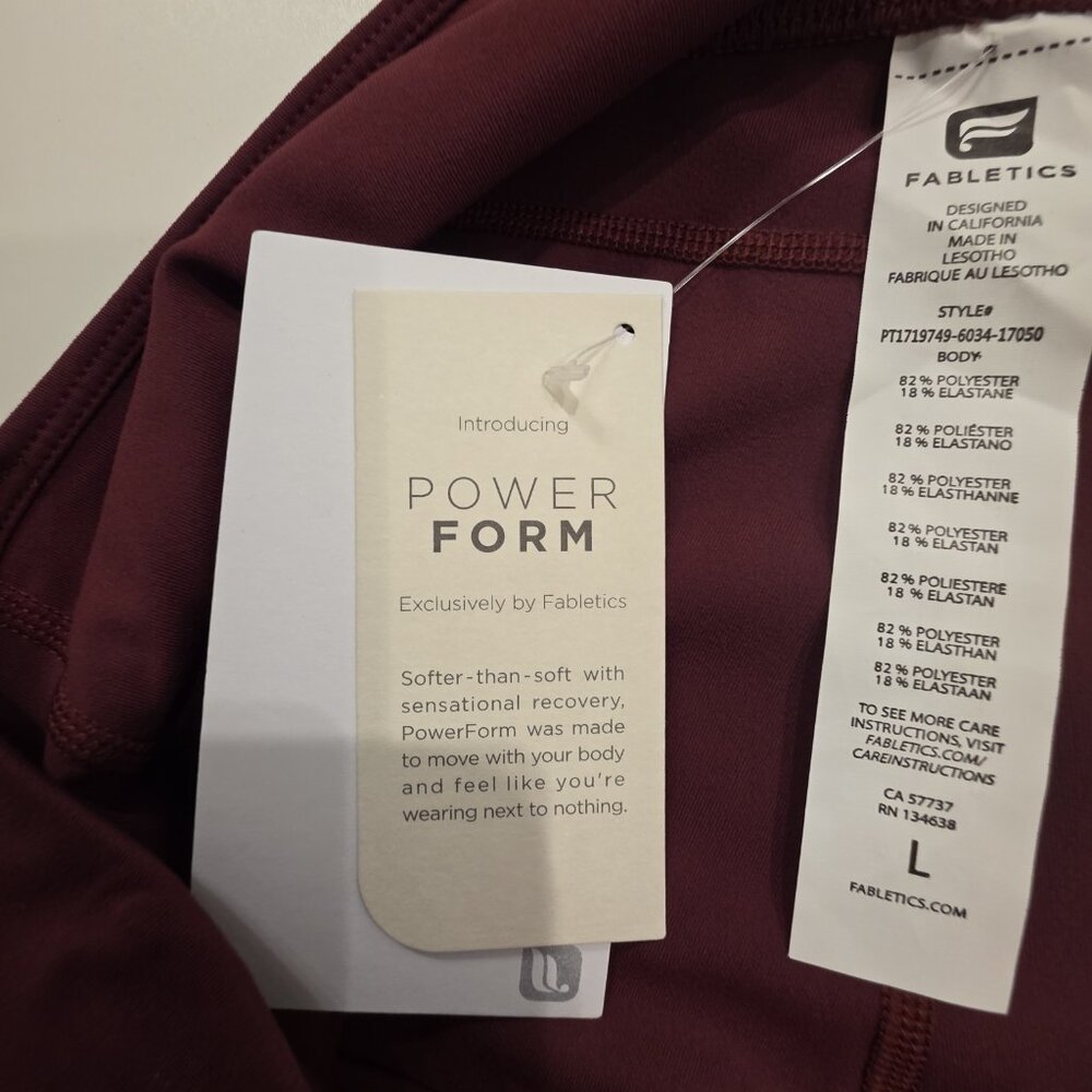 Fabletics Salar Solid PowerForm Leggings Burgundy… - image 7